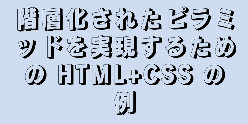 階層化されたピラミッドを実現するための HTML+CSS の例