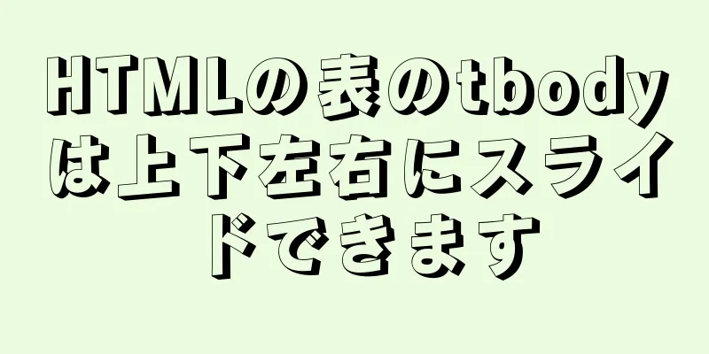 HTMLの表のtbodyは上下左右にスライドできます