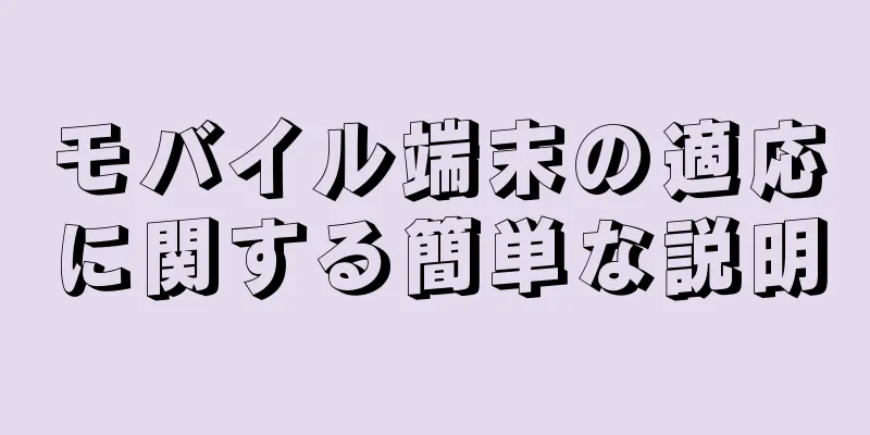 モバイル端末の適応に関する簡単な説明