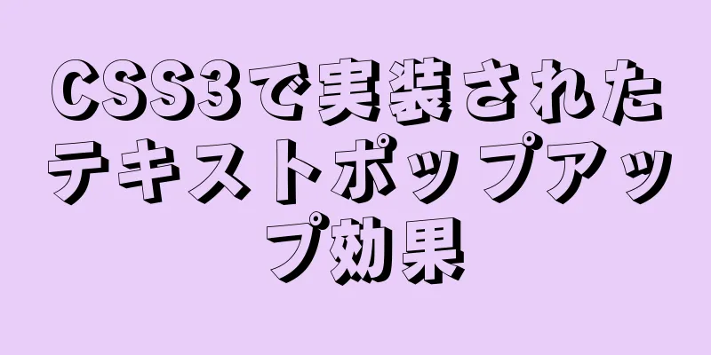 CSS3で実装されたテキストポップアップ効果