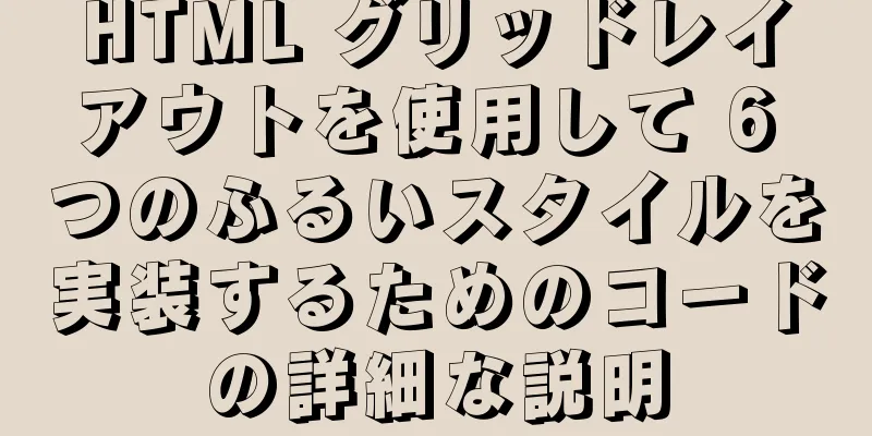 HTML グリッドレイアウトを使用して 6 つのふるいスタイルを実装するためのコードの詳細な説明