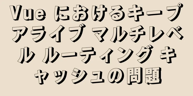 Vue におけるキープアライブ マルチレベル ルーティング キャッシュの問題