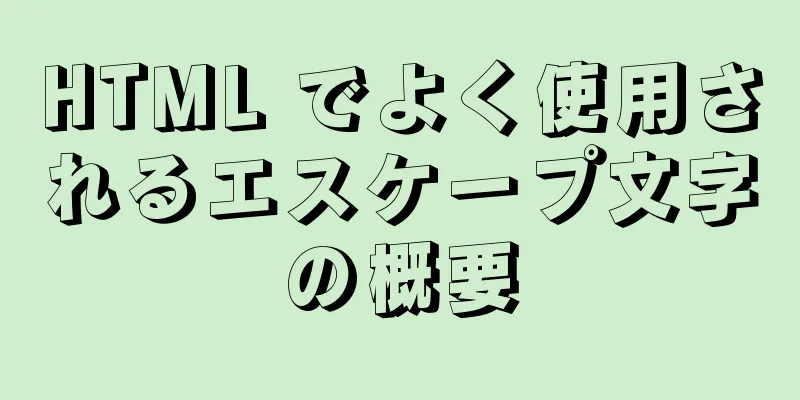 HTML でよく使用されるエスケープ文字の概要