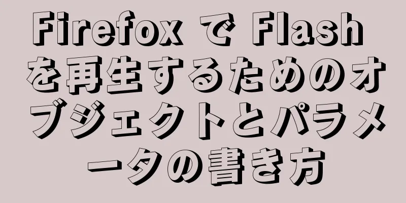 Firefox で Flash を再生するためのオブジェクトとパラメータの書き方