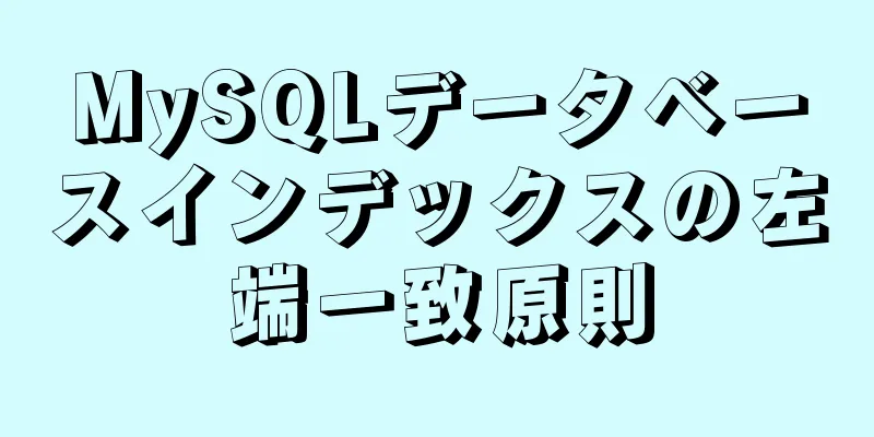 MySQLデータベースインデックスの左端一致原則