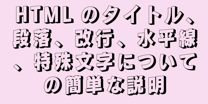 HTML のタイトル、段落、改行、水平線、特殊文字についての簡単な説明