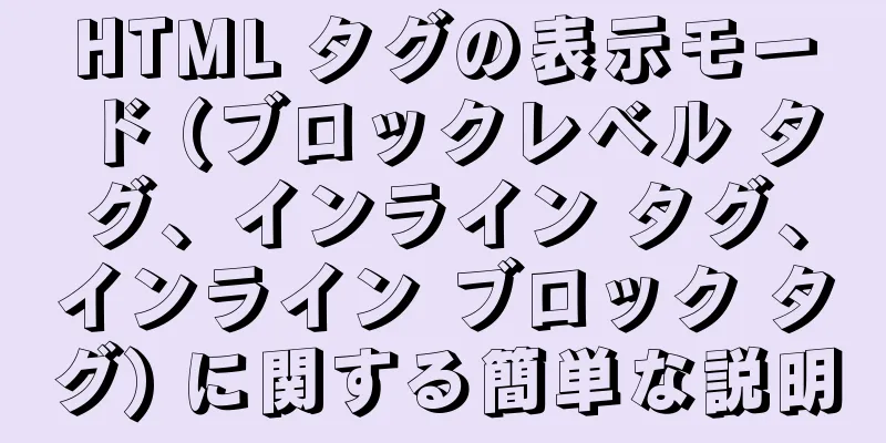 HTML タグの表示モード (ブロックレベル タグ、インライン タグ、インライン ブロック タグ) に関する簡単な説明