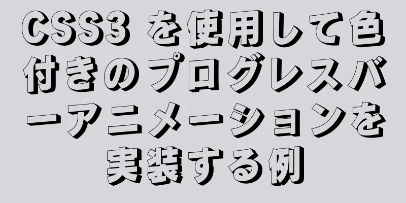 CSS3 を使用して色付きのプログレスバーアニメーションを実装する例