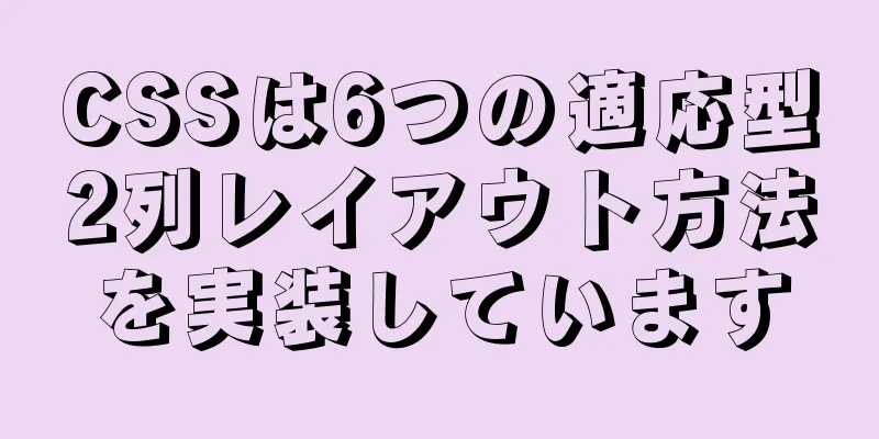 CSSは6つの適応型2列レイアウト方法を実装しています