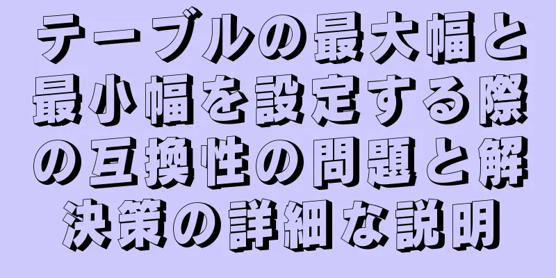 テーブルの最大幅と最小幅を設定する際の互換性の問題と解決策の詳細な説明