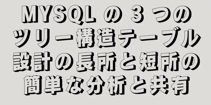 MYSQL の 3 つのツリー構造テーブル設計の長所と短所の簡単な分析と共有