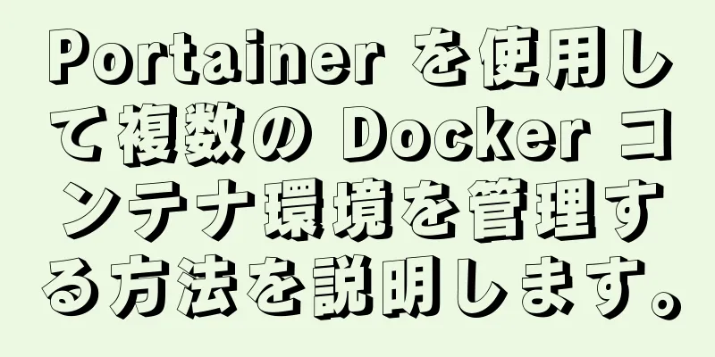 Portainer を使用して複数の Docker コンテナ環境を管理する方法を説明します。