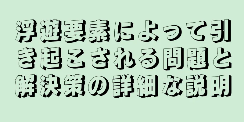 浮遊要素によって引き起こされる問題と解決策の詳細な説明