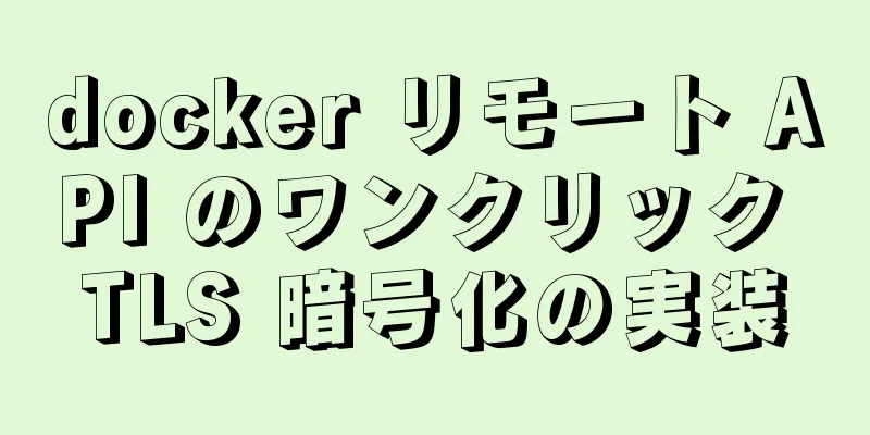 docker リモート API のワンクリック TLS 暗号化の実装