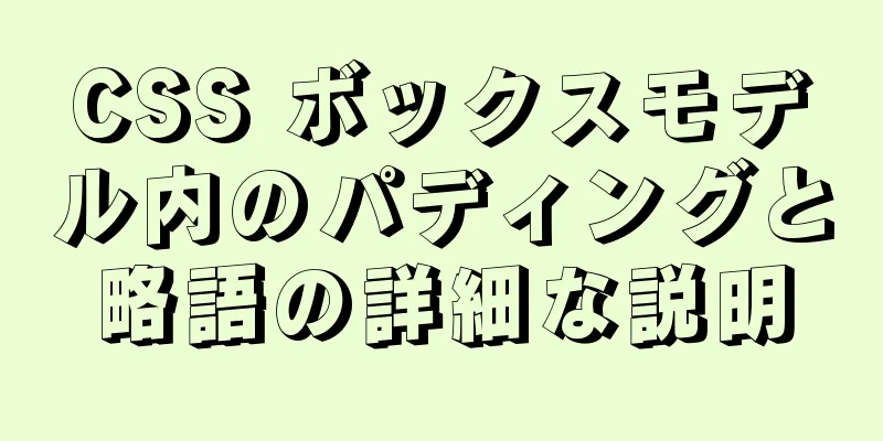 CSS ボックスモデル内のパディングと略語の詳細な説明