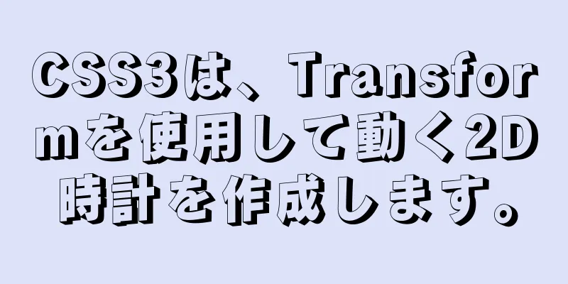 CSS3は、Transformを使用して動く2D時計を作成します。