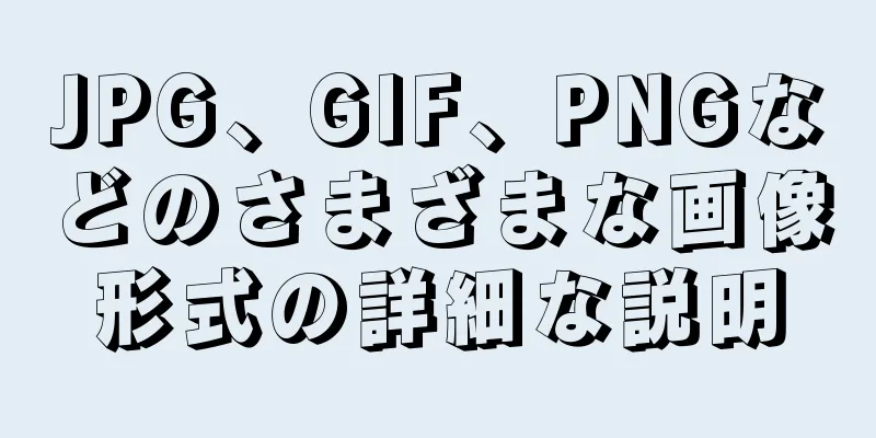 JPG、GIF、PNGなどのさまざまな画像形式の詳細な説明