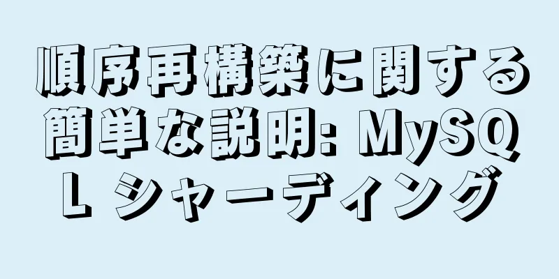 順序再構築に関する簡単な説明: MySQL シャーディング