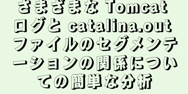 さまざまな Tomcat ログと catalina.out ファイルのセグメンテーションの関係についての簡単な分析