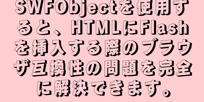 SWFObjectを使用すると、HTMLにFlashを挿入する際のブラウザ互換性の問題を完全に解決できます。