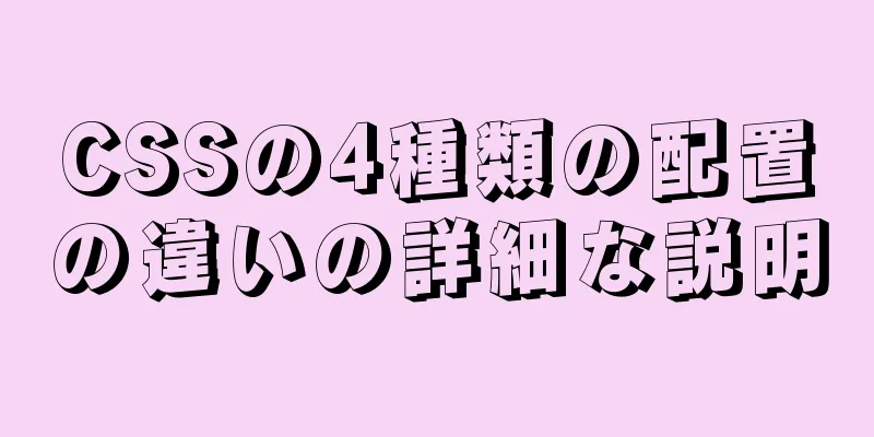 CSSの4種類の配置の違いの詳細な説明