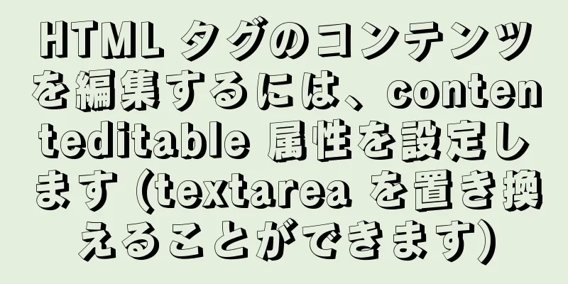 HTML タグのコンテンツを編集するには、contenteditable 属性を設定します (textarea を置き換えることができます)