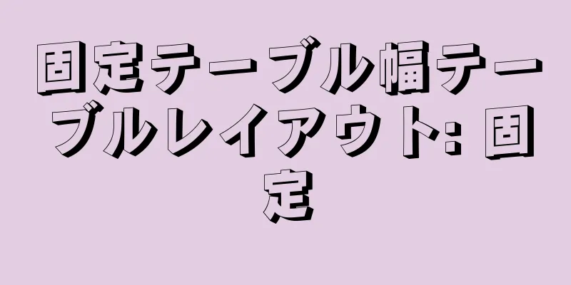 固定テーブル幅テーブルレイアウト: 固定