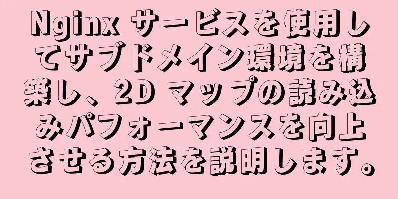 Nginx サービスを使用してサブドメイン環境を構築し、2D マップの読み込みパフォーマンスを向上させる方法を説明します。