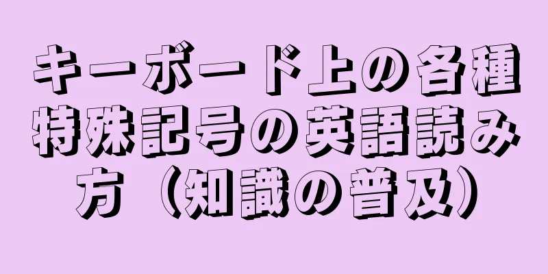 キーボード上の各種特殊記号の英語読み方（知識の普及）