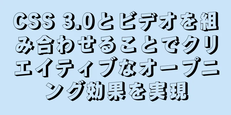 CSS 3.0とビデオを組み合わせることでクリエイティブなオープニング効果を実現