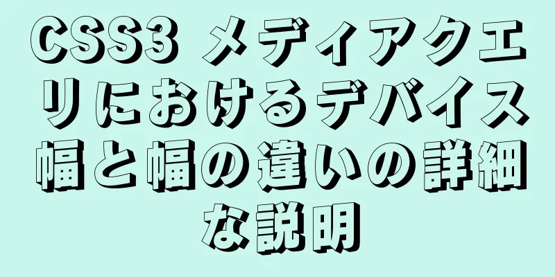 CSS3 メディアクエリにおけるデバイス幅と幅の違いの詳細な説明