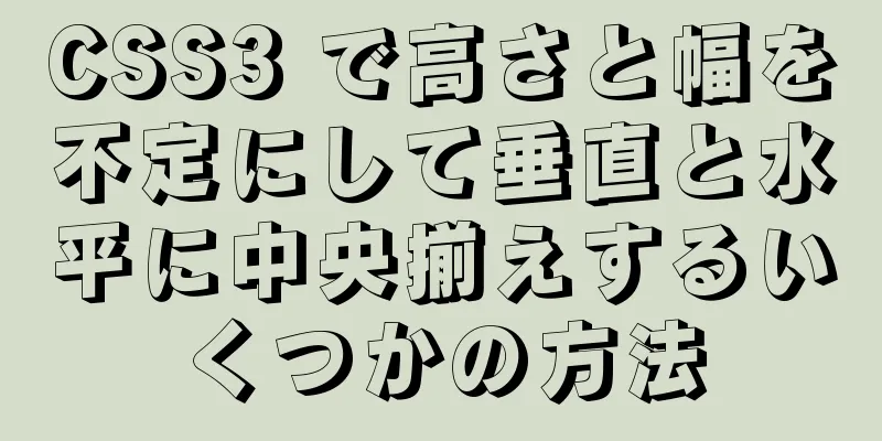 CSS3 で高さと幅を不定にして垂直と水平に中央揃えするいくつかの方法