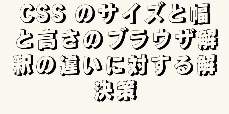 CSS のサイズと幅と高さのブラウザ解釈の違いに対する解決策