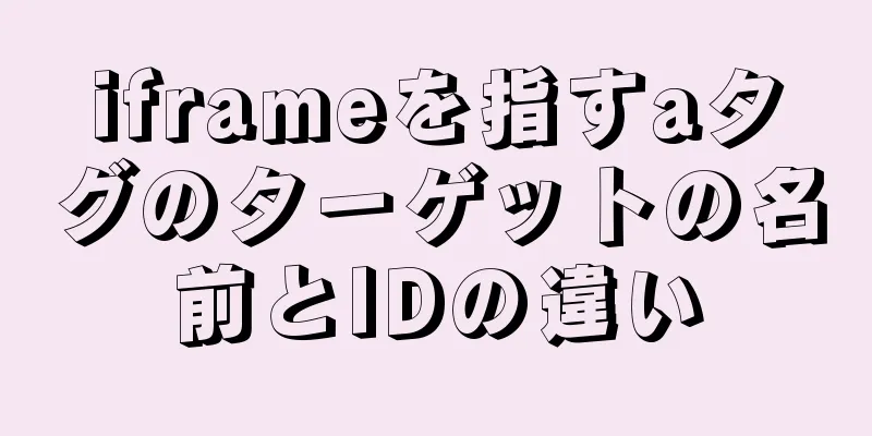 iframeを指すaタグのターゲットの名前とIDの違い