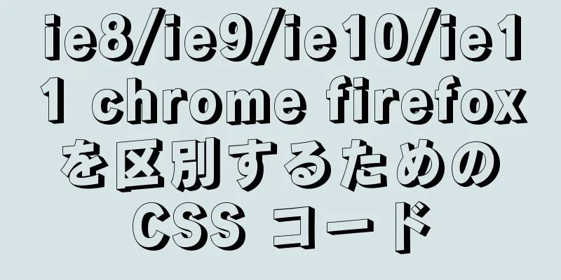 ie8/ie9/ie10/ie11 chrome firefox を区別するための CSS コード