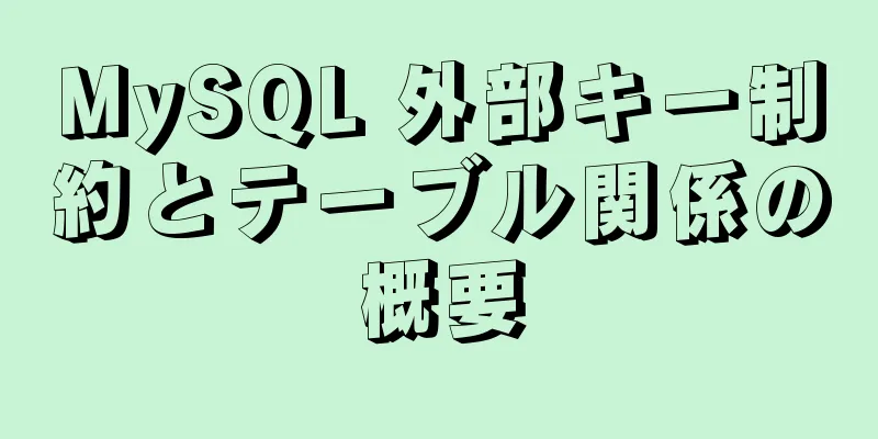 MySQL 外部キー制約とテーブル関係の概要