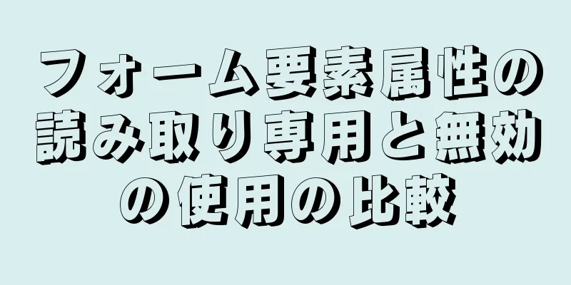 フォーム要素属性の読み取り専用と無効の使用の比較