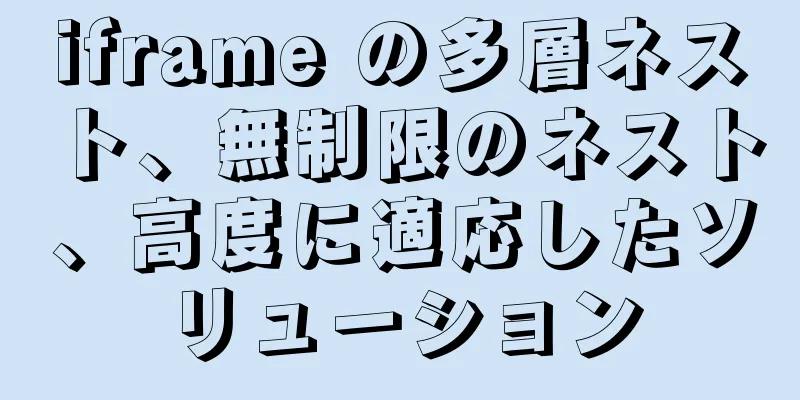 iframe の多層ネスト、無制限のネスト、高度に適応したソリューション