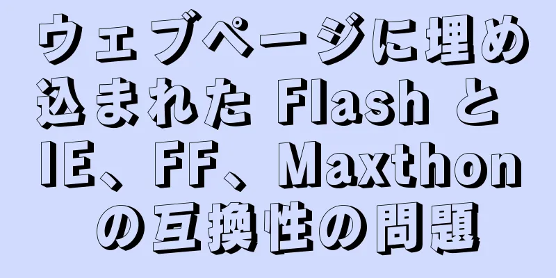 ウェブページに埋め込まれた Flash と IE、FF、Maxthon の互換性の問題