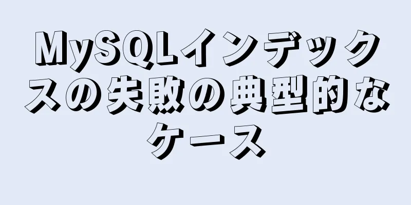 MySQLインデックスの失敗の典型的なケース