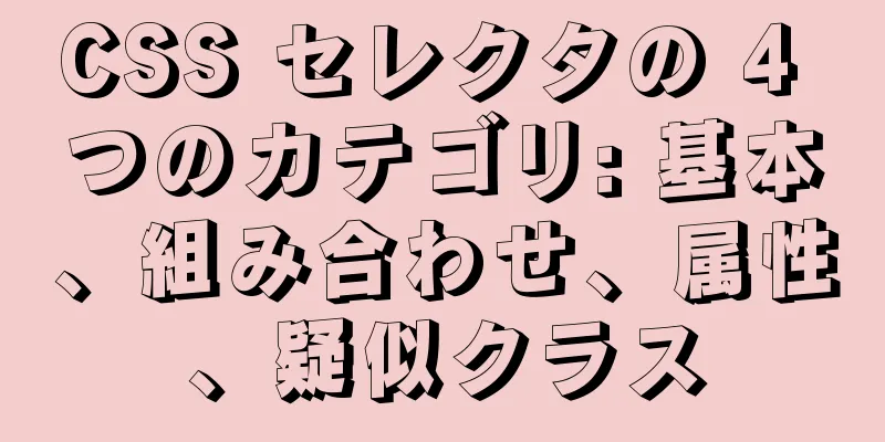 CSS セレクタの 4 つのカテゴリ: 基本、組み合わせ、属性、疑似クラス