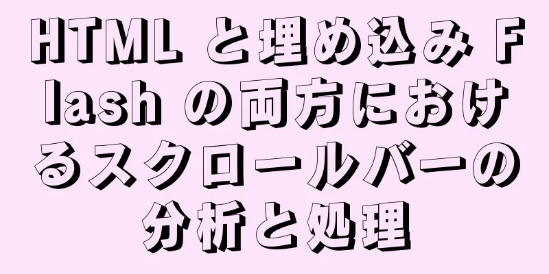HTML と埋め込み Flash の両方におけるスクロールバーの分析と処理