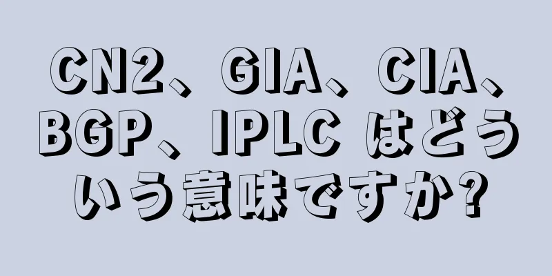 CN2、GIA、CIA、BGP、IPLC はどういう意味ですか?