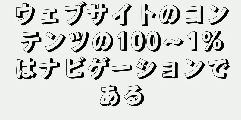 ウェブサイトのコンテンツの100～1%はナビゲーションである