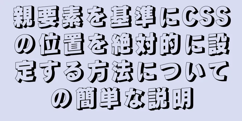 親要素を基準にCSSの位置を絶対的に設定する方法についての簡単な説明