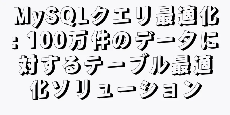 MySQLクエリ最適化: 100万件のデータに対するテーブル最適化ソリューション