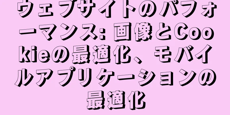 ウェブサイトのパフォーマンス: 画像とCookieの最適化、モバイルアプリケーションの最適化