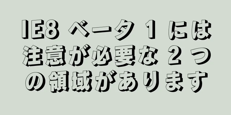 IE8 ベータ 1 には注意が必要な 2 つの領域があります