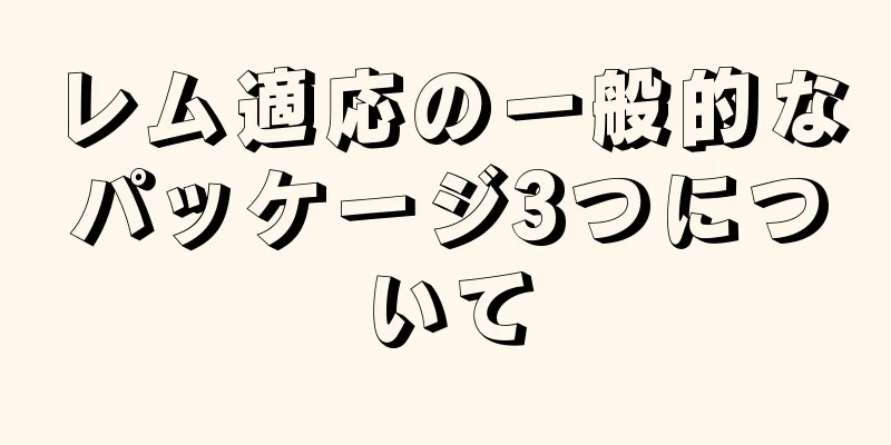 レム適応の一般的なパッケージ3つについて