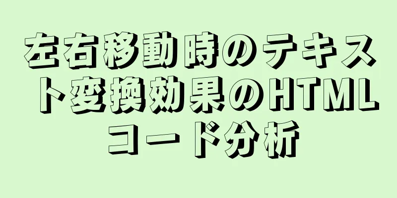 左右移動時のテキスト変換効果のHTMLコード分析